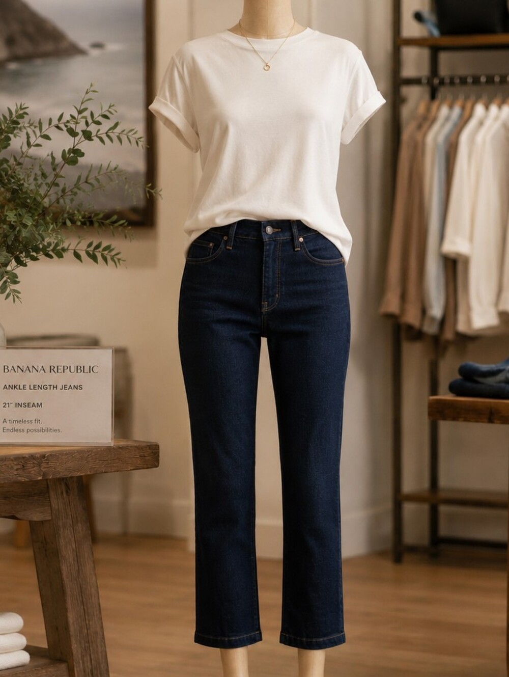 Banana Republic Dark Blue High-Rise Straight Jeans Size 12